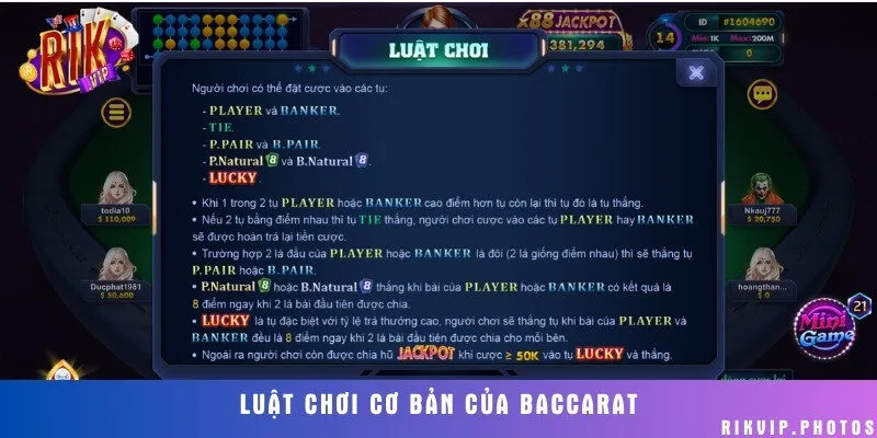 Luật chơi baccarat cần ghi nhớ