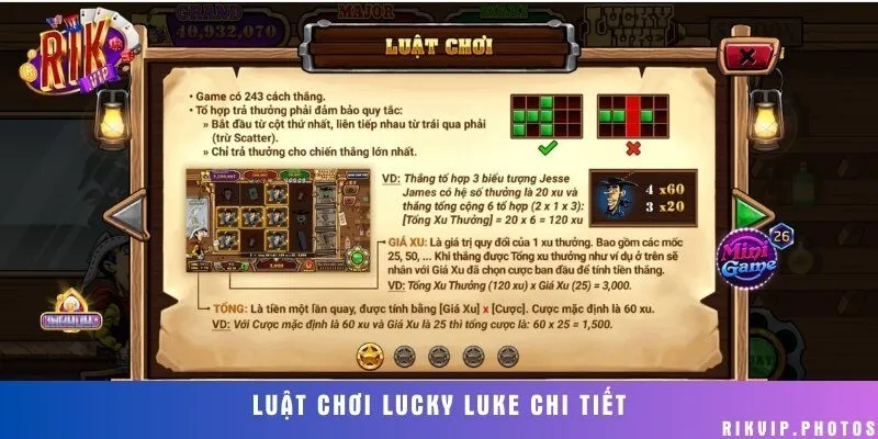Hướng dẫn luật tham gia Lucky Luke đầy đủ mới nhất