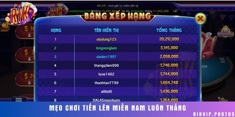 Các mẹo đánh bài cách chơi Tiến Lên Miền Nam online không bao giờ để thua