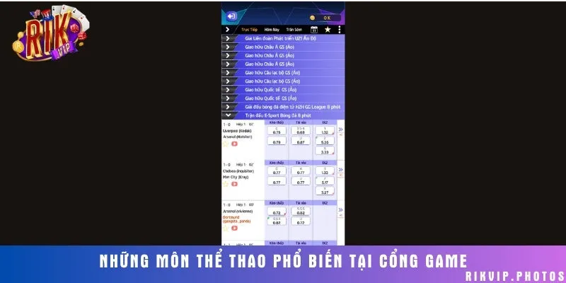 Top 4 môn thể thao được yêu thích nhất tại sảnh cá cược