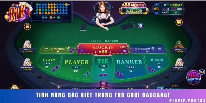 4 tính năng hỗ trợ đặc biệt trong bàn chơi Baccarat trực tuyến