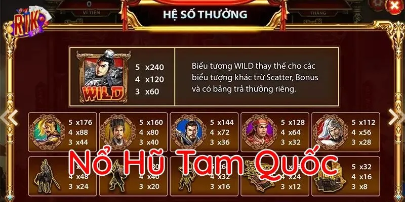 Biểu tượng Wild rất quan trọng khi chơi Nổ Hũ Tam Quốc